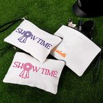 Personalised Show Time Horse Show Makeup Bag with Name Wristband Daily Travel Accessory Birthday Gift for Women Equestrian Enthusiasts