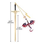 Personalised Dragon Sword Bead Star Fantasy Bookmark with Name Reading Accessory Birthday Gift for Readers Bookworms
