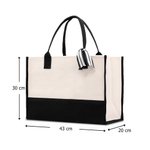 Sac en Toile Personnalisé avec Nom Personnage et Fleurs de Naissance Sac Tote de Grande Capacité pour Femme Cadeau Noël Anniversaire Fête des Mères