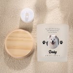 Gepersonaliseerde Kaarsenpot met Honden- of Kattenpootafdruk Foto Naam en Jaartal met LED-kaars Houten Deksel Herdenkingscadeau voor Huisdierverlies