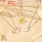 Personalized 1-5 Initials Tag Pendant Necklace Dainty Jewelry Mother's Day Birthday Anniversary Gift for Mother Grandma