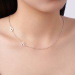 Personalizado delicado trébol de cuatro hojas collar de impresión de la pata con la inicial Aniversario Cumpleaños Regalo para Mujeres dueños de mascotas Amantes