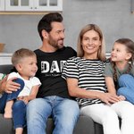 Personalised Dad Papa 100% Cotton T-shirt with 1-5 Kid's Name Birthday Father's Day Gift for Man