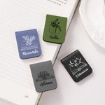 Segnalibro in pelle personalizzato con fiore di nascita e nome clip magnetico lettura cancelleria regalo di compleanno per amanti dei libri