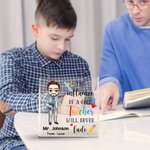 Personalized Good Teacher Cartoon Character Square Acrylic Plaque with Name Teacher's Day Appreciation Birthday Gift for Teachers