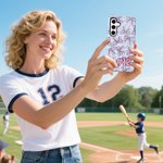 Personalised Bow Basketball Softball Sports Phone Case with Text for iPhone Samsung Sports Team Accessory Birthday Gift for Ball Sports Lovers