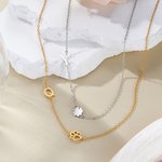 Personalizado delicado trébol de cuatro hojas collar de impresión de la pata con la inicial Aniversario Cumpleaños Regalo para Mujeres dueños de mascotas Amantes