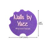 Personalized Mirror Glitter Heart Acrylic Nail Art Disc with Text Social Media Photo Display Beauty Salon Opening Gift for Manicurists Nail Artists