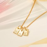 Personalized 1-5 Initials Tag Pendant Necklace Dainty Jewelry Mother's Day Birthday Anniversary Gift for Mother Grandma