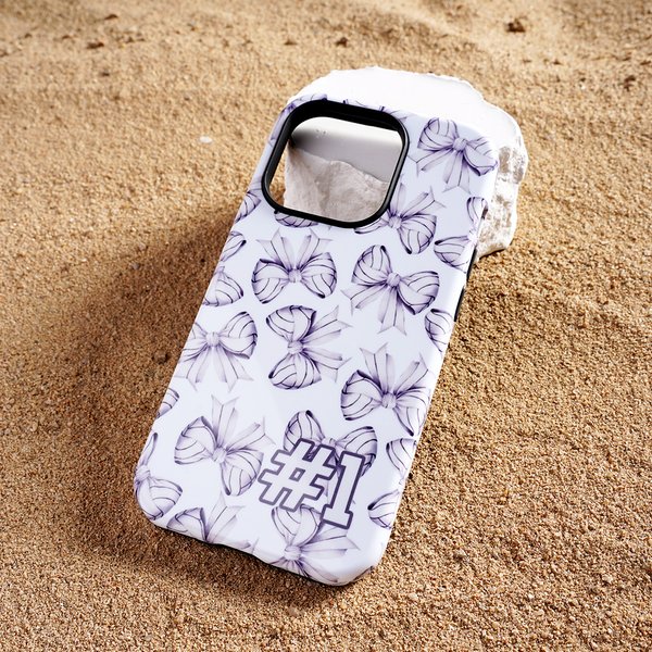 Personalizzato Bow Basketball Softball Sport Custodia per telefono con testo per iPhone Samsung Sport Team Accessorio Regalo di compleanno per gli amanti degli sport con la palla