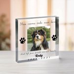 Personalised Dog Cat Paw Pet Photo Clear Acrylic Plaque with Name and Time Home Decor Memorial Pet Loss Sympathy Gift for Pet Owners