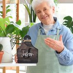 Personalized Hollow Initial Western Cow Tag Wooden Desktop Ornament with Name and Holder Home Farmhouse Decor Birthday Gift for Framers Cow Lovers