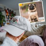 Casquette de baseball brodée avec le nom de l'animal Cadeau d'anniversaire pour les propriétaires d'animaux de compagnie.
