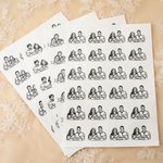 Personlig vattentät giftfri uppsättning med 24 porträtt tillfälliga tatueringar med namn och datum Bröllopsfest Jubileumspresent för nygifta gäster