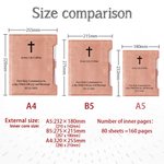 Gepersonaliseerd Communiekruis Naam Tekst Datum PU Leren Dagboek Notitieboekje met Pen en 160 Gelinieerde Pagina's Verjaardag Gebed Religieus Geschenk voor Christenen