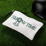 Personalised Show Time Horse Show Makeup Bag with Name Wristband Daily Travel Accessory Birthday Gift for Women Equestrian Enthusiasts