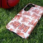 Personalised Bow Basketball Softball Sports Phone Case with Text for iPhone Samsung Sports Team Accessory Birthday Gift for Ball Sports Lovers