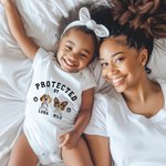 Personalized 100% Cotton Protected By 1-4 3D Cartoon Dogs Baby Bodysuit with Name Daily Wear Baby Shower Birthday Gift for Newborns