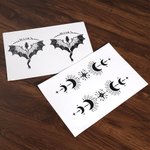 Personalisierte wasserdicht ungiftig Mondphase Drache temporäre Tattoos mit Namen oder Initialen Satz von 2 Geburtstag Geschenk für Fantasy-Liebhaber Buchliebhaber