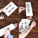 Personalisierte wasserdicht ungiftig Mondphase Drache temporäre Tattoos mit Namen oder Initialen Satz von 2 Geburtstag Geschenk für Fantasy-Liebhaber Buchliebhaber