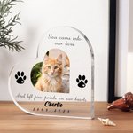 Personalised Dog Cat Paw Pet Photo Clear Acrylic Plaque with Name and Time Home Decor Memorial Pet Loss Sympathy Gift for Pet Owners