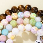 Personalized Bone Heart Elastic Beaded Bracelet with Name Pet Jewelry Birthday Gift for Dog Mom Dog Dad Pet Lover