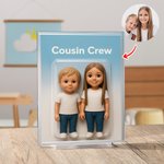 Personalized Photo Character 3D Effect Acrylic Plaque with Title and Base Desk Decor Anniversary Birthday Gift for Family Friends