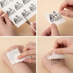 Personlig vattentät giftfri uppsättning med 24 porträtt tillfälliga tatueringar med namn och datum Bröllopsfest Jubileumspresent för nygifta gäster