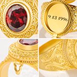 Personalized Vintage Medieval Historical Birthstone Poison Ring with Secret Message Anniversary Birthday Gift for Women