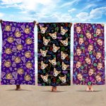 Henkilökohtainen Monivärinen Neon Fluoresenssi Ylimitoitettu mikrokuituliina rantapyyhe valokuvalla Beach Party Essential syntymäpäivälahja perheelle ystäville