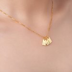 Personalized 1-5 Initials Tag Pendant Necklace Dainty Jewelry Mother's Day Birthday Anniversary Gift for Mother Grandma