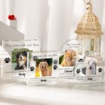 Personalised Dog Cat Paw Pet Photo Clear Acrylic Plaque with Name and Time Home Decor Memorial Pet Loss Sympathy Gift for Pet Owners