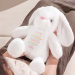 Personalized I Am Kind Positive Affirmation Stuffed Bunny Plush Toy with Name Birthday Baptism Baby Shower Gift for Kids