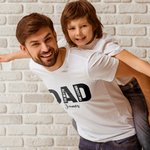 Personalised Dad Papa 100% Cotton T-shirt with 1-5 Kid's Name Birthday Father's Day Gift for Man