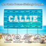 Serviette de Plage Personnalisée avec Nom Thème de Piscine Accessoire en Microfibre Séchage Rapide Cadeau Anniversaire Vacances pour Famille Amis