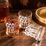 Personalized God Says Ebible Verse 10 oz Old Fashioned Rock Whiskey Glass with Nickname Father's Day Birthday Gift for Man Christian