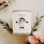 Gepersonaliseerde Kaarsenpot met Honden- of Kattenpootafdruk Foto Naam en Jaartal met LED-kaars Houten Deksel Herdenkingscadeau voor Huisdierverlies