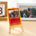 Carta Poke TCG classica personalizzata con testo e supporto in legno regalo di compleanno per festa del papà per famiglia