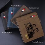 Portefeuille en Cuir Personnalisé avec 1 à 12 Noms et Photo Accessoire Plusieurs Emplacements pour Cartes Cadeau Anniversaire Fête des Pères pour Papa