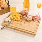 Gepersonaliseerde Gegraveerde Bloemennaam FSC Bamboe Keuken Charcuterie Snijplank met Sapgroef Housewarming Huwelijksgeschenk voor Familie