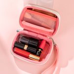 Personalisiertes Tragbares Geburtsblume PU-Leder Aufbewahrung Etui mit Namen und Schlaufe Reisezubehör Hochzeit Geburtstag Geschenk für Damen Mädchen