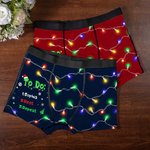 Personalised To Do List Coloured Lights Breathable Men's Boxer Brief Underwear with Name  Birthday Christmas Gift for Husband Boyfriend