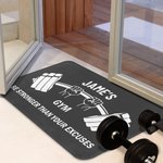 Personalised Visual Impact Dumbbell Gym Doormat with Name Gym Decor Anniversary Birthday Gift for Men Fitness Enthusiasts