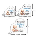 Personalised Cute Animal Heart Acrylic Plaque with Name and Year Home Decor First Father's Day Birthday Gift for Baby Daddy