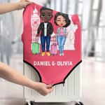Personalized Cartoon Travel Character 18 - 32 Inches Luggage Cover with Name Travel Accessories Birthday Holiday Gift for Couples Friends