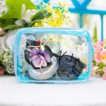 Personalized Dancer Birth Flower Design Waterproof Clear Makeup Bag with Name Travel Essentials Birthday Gift for Women Dance Lovers