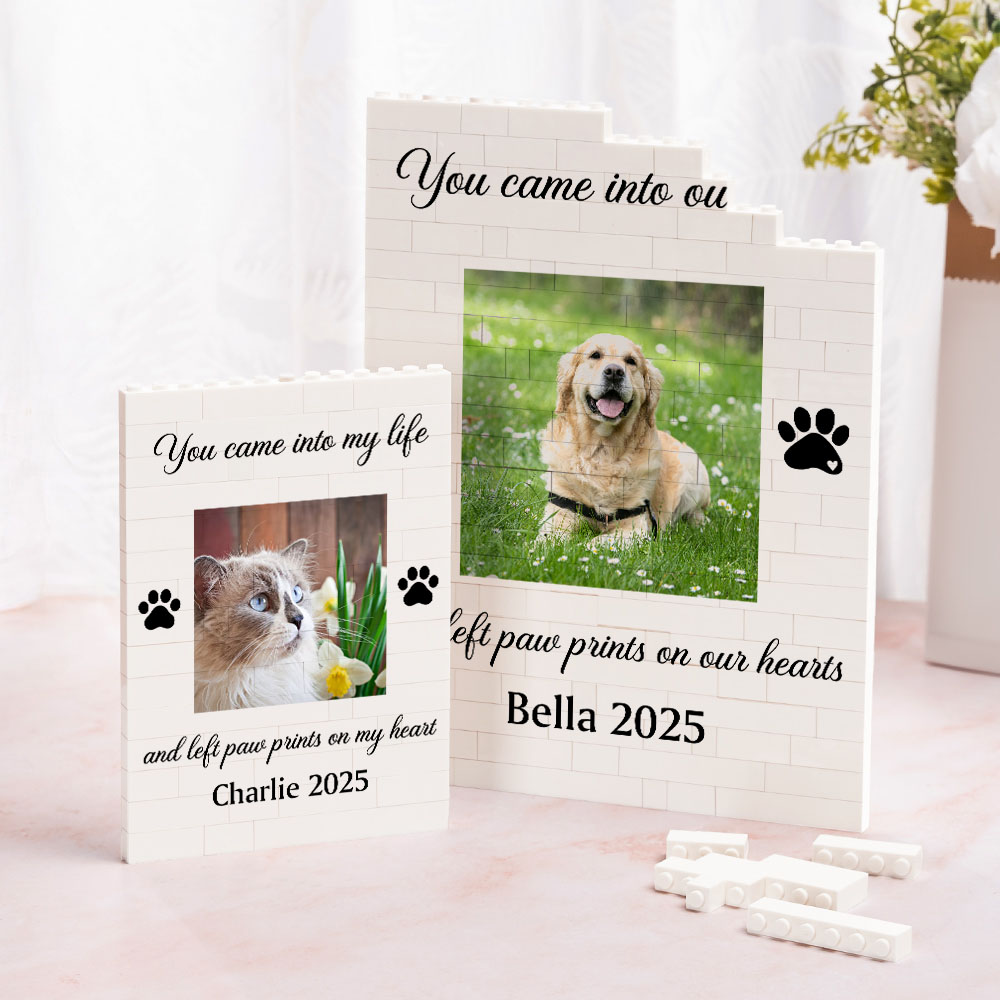 Casse-tête de construction ABS personnalisé avec nom et texte Décoration de bureau Cadeau d'anniversaire Cadeau commémoratif pour les amoureux des animaux de compagnie
