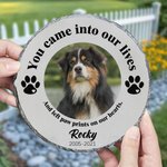Gepersonaliseerde You Came Into Our Lives Paw Print Tuinsteen met Foto Huisdier Naam en Jaar Tuindecoratie Herdenkingsmonument voor Huisdierbezitters