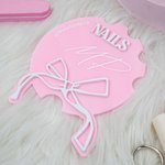 Personalized Bow Name Acrylic Nailfie Disc Social Media Photo Display Beauty Salon Opening Gift for Manicurists Nail Artists