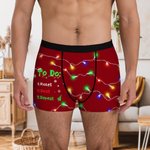 Personalised To Do List Coloured Lights Breathable Men's Boxer Brief Underwear with Name  Birthday Christmas Gift for Husband Boyfriend